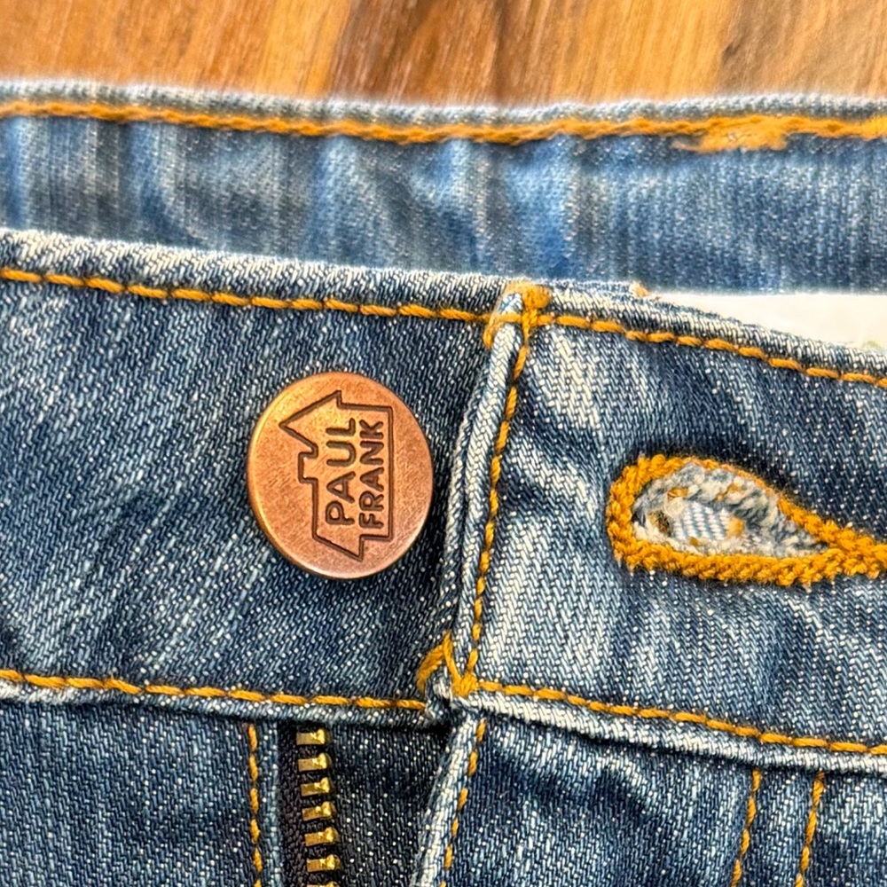 Paul Frank vintage dead stock Denim Mini Skirt Union Jack Pocket Embroidery 11 - Picture 10 of 10